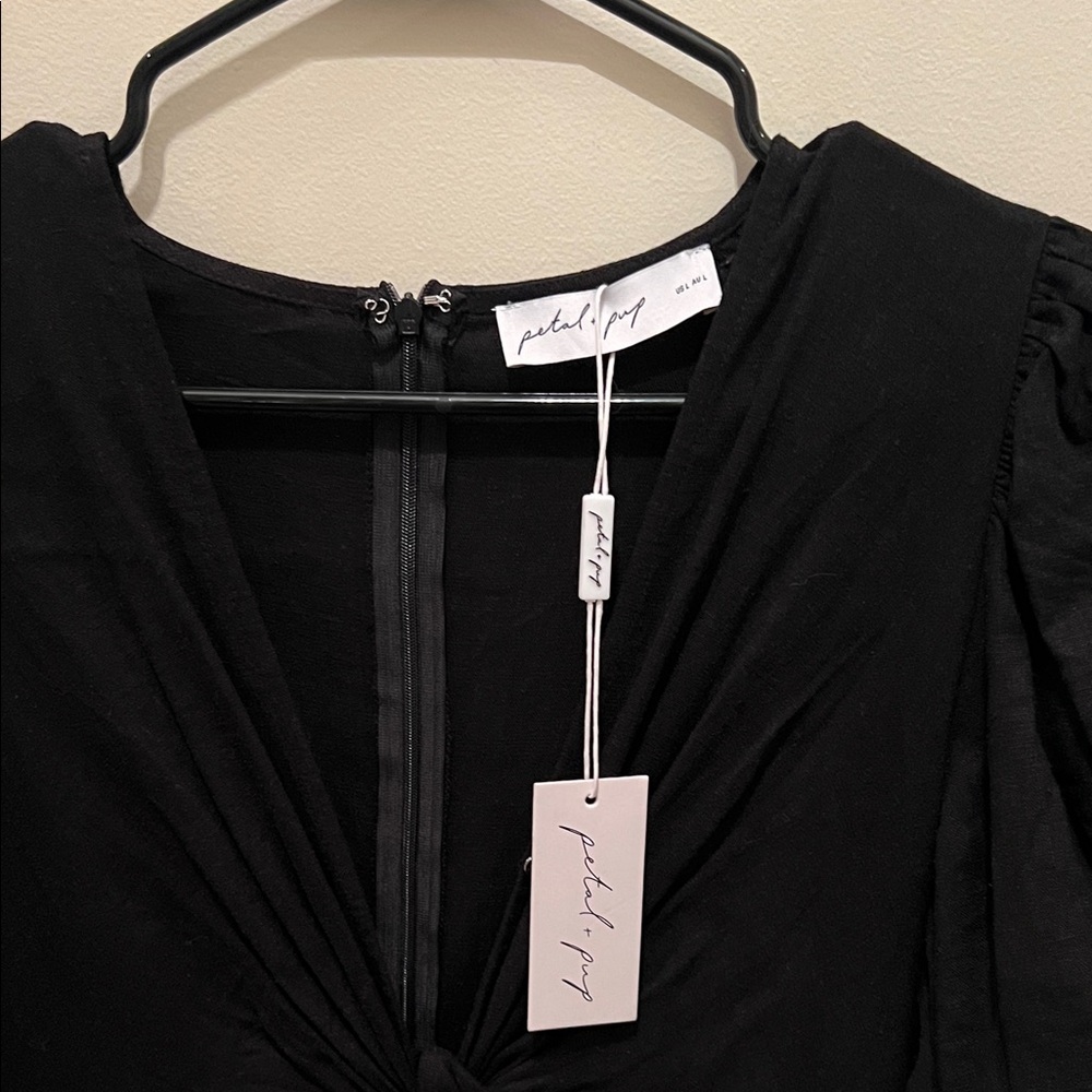 Petal & Pup Black Maxi Dress with Puff Sleeves - Picture 8 of 10